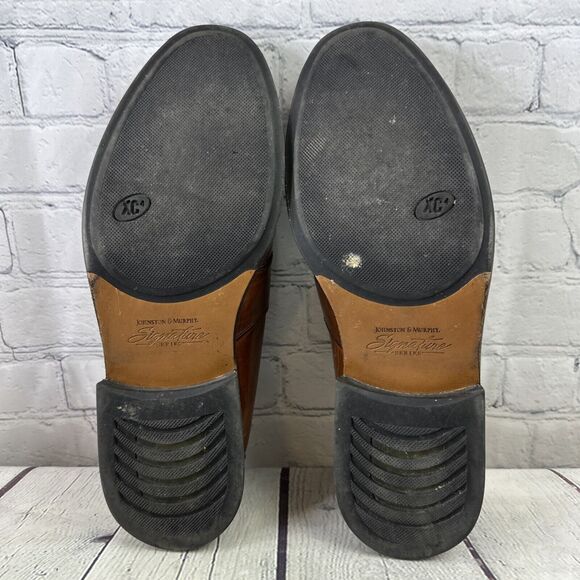 Johnston Murphy Passport Loafers Brown Leather Kiltie Tassel‎ Shoes Sz 10W Italy - Picture 8 of 13